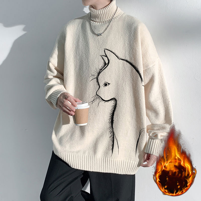 Men's Black Warm Knitted Sweater