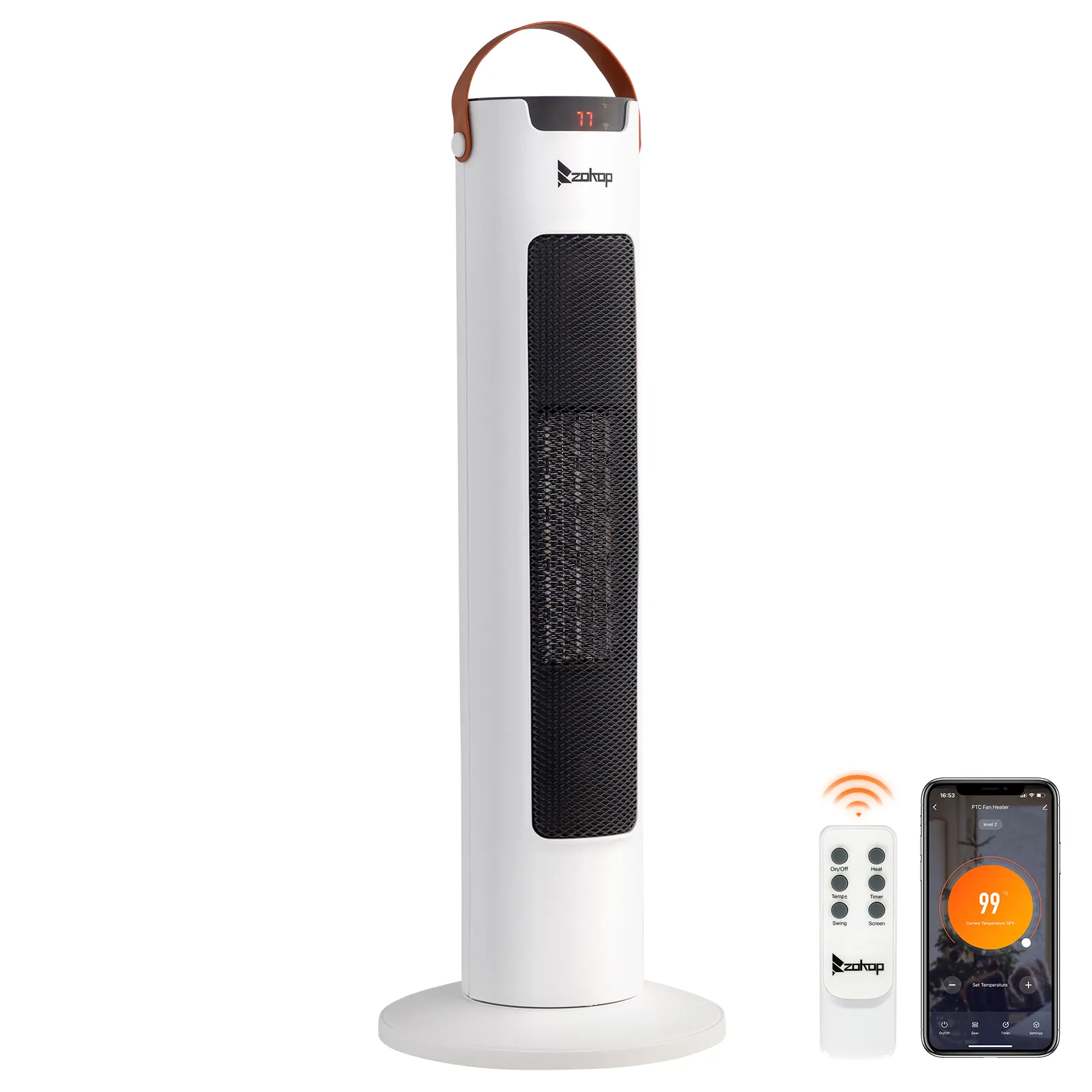 24Inch Tower Space Heater, 1500W Smart Electric
