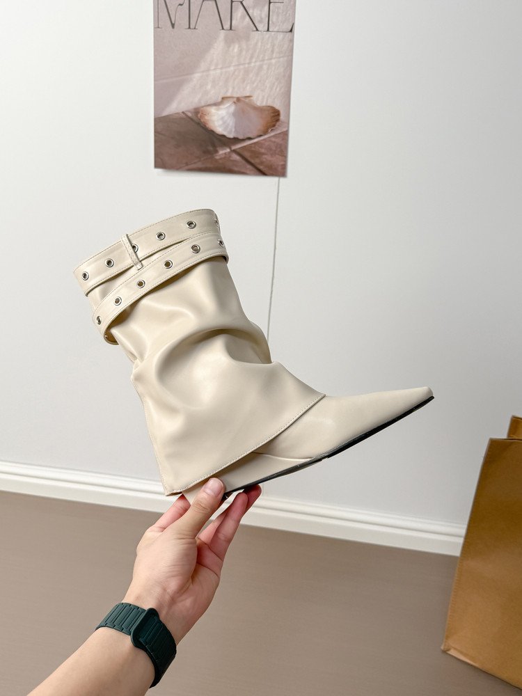 Pointed-Toe Mid-Calf Slouch Boots, picture 2 of 2