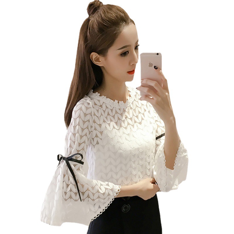 Title 4, Temperament Three-quarter Sleeve Chiffon Shirt ...