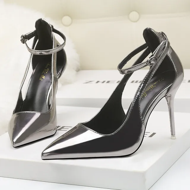 Spring And Summer New Fine Heel Package Head Leather Sandals Pointed Bronze 39 - Shop at LoveMi