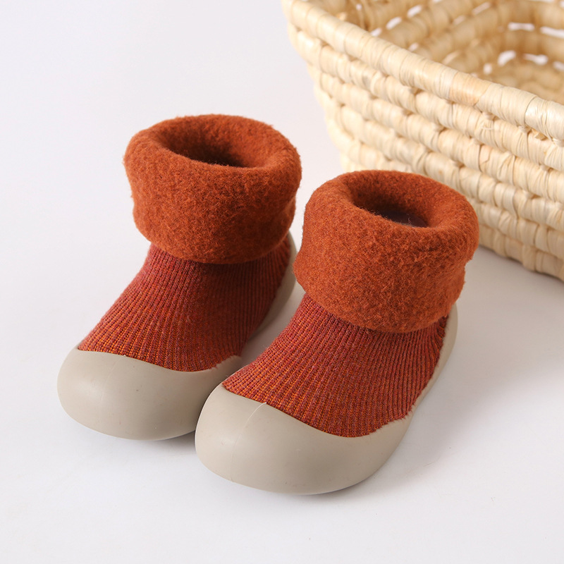 Autumn And Winter Socks Shoes Children's Floor Footwear Orange - Shop at LoveMi