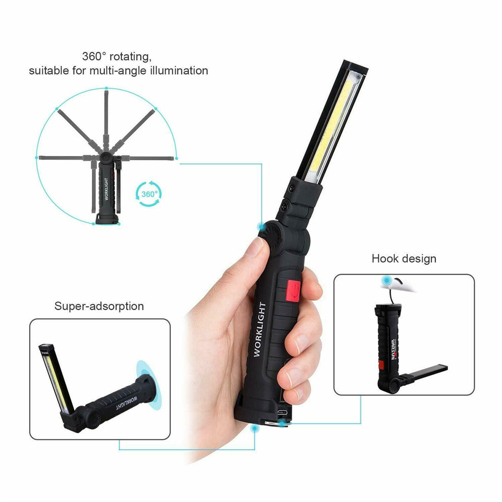 Magnetic Folding COB Work Light, 2-Pack