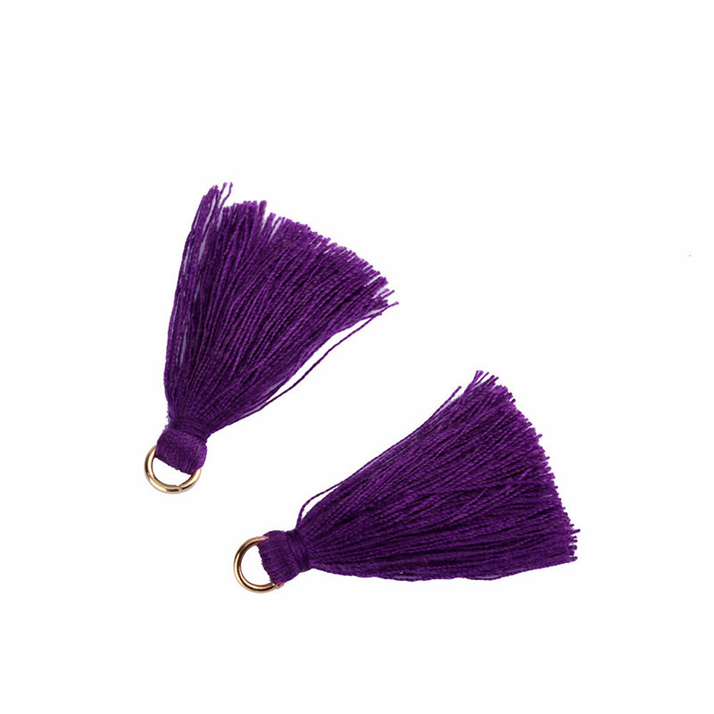 Color 3cm Polyester cotton Hanging Ring Small Tassel Purple - Shop at LoveMi