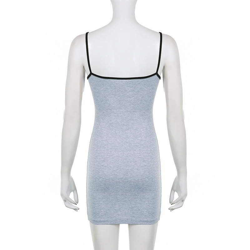 Square Neck Tight Wrapped Hip Slim Skirt