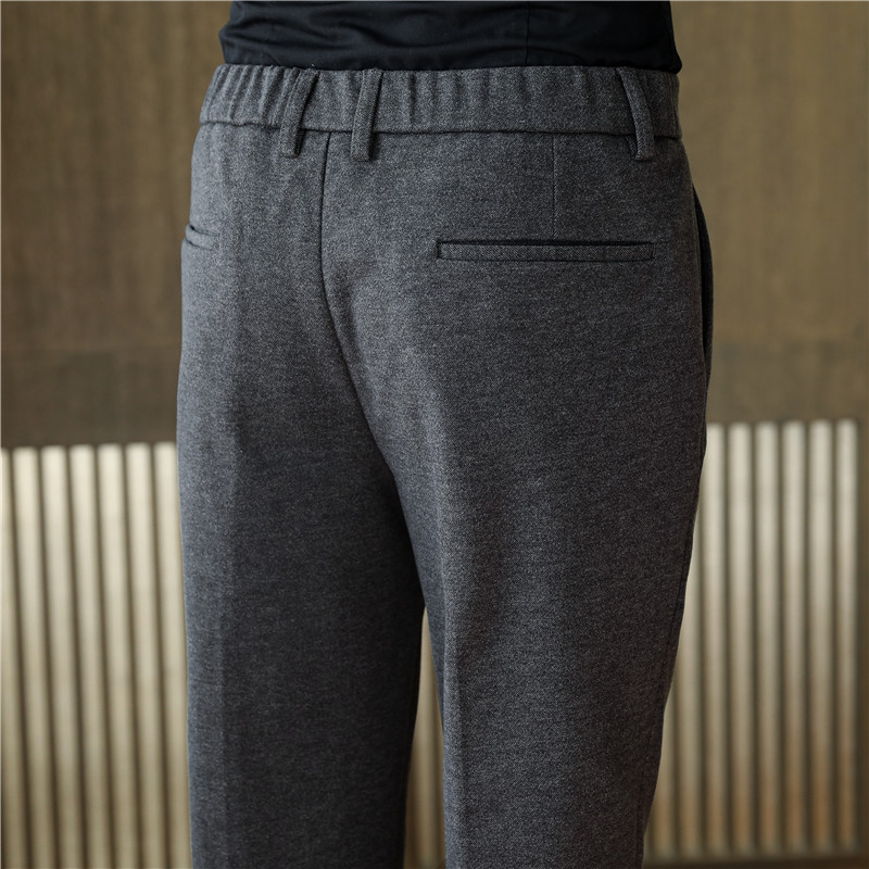 Title 2, Heren casual broek van geborstelde zware wol, c...