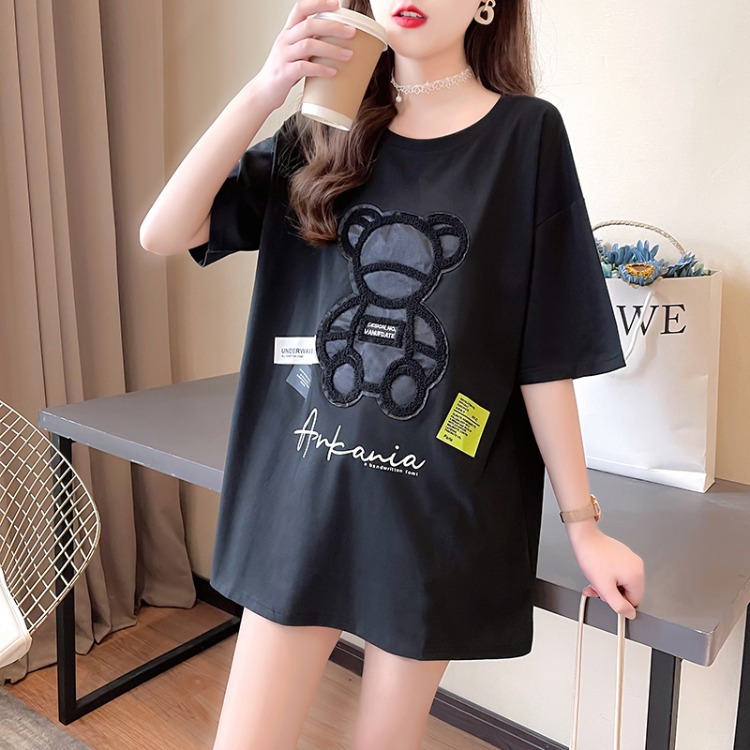 Title 3, White Letter Print Loose Short Sleeves