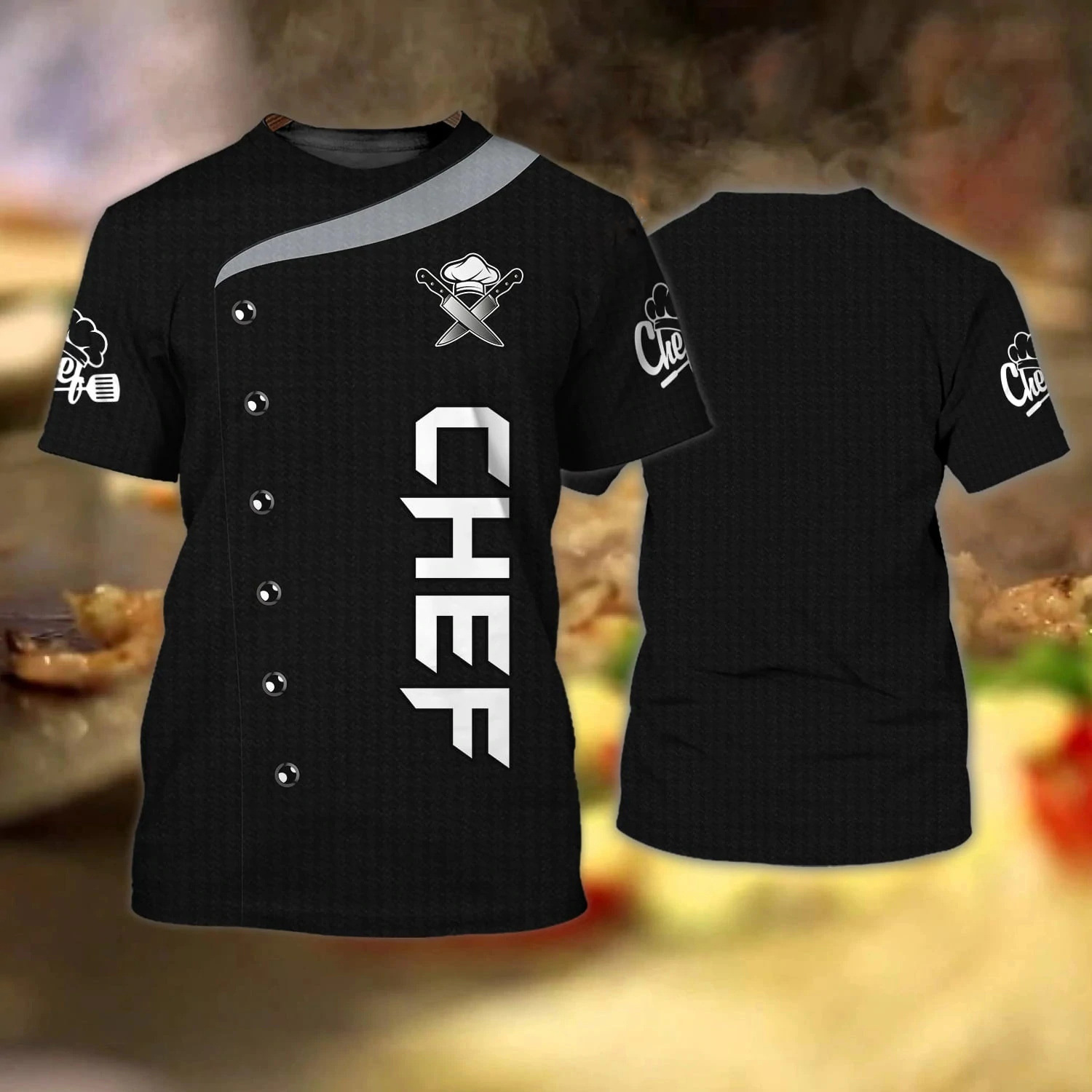 Title 3, Camiseta estampada de chef para homens, role pl...