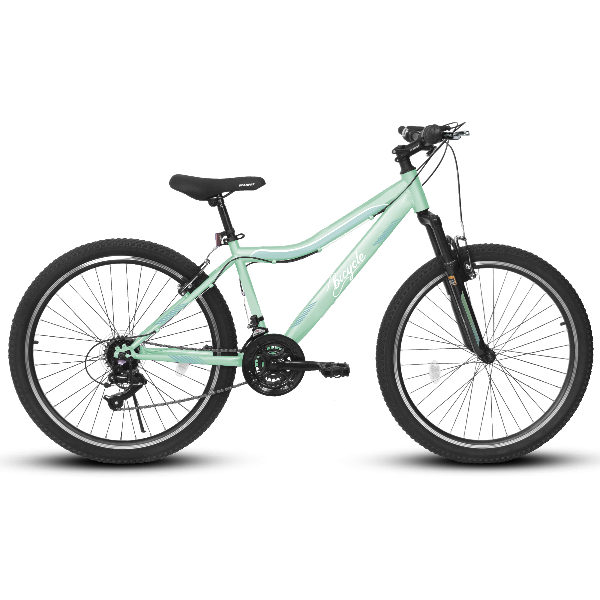 A26208D Mountain Bike 24 26 Inch, High-Density Carbon Steel Frame, 21 Speed, Front Suspension, Dual V-Brakes, Pre-Assembled For Men Women Teens