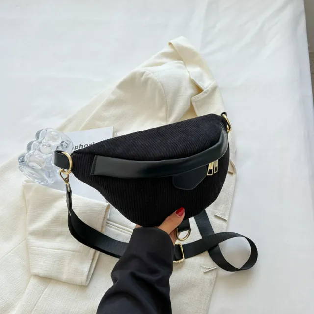 Corduroy Chest Fanny Packs Go With Everything Black - Shop at LoveMi