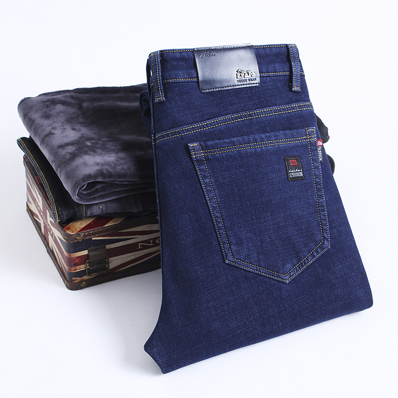 Men's Casual Pants Straight Business Plus Velvet Thickening