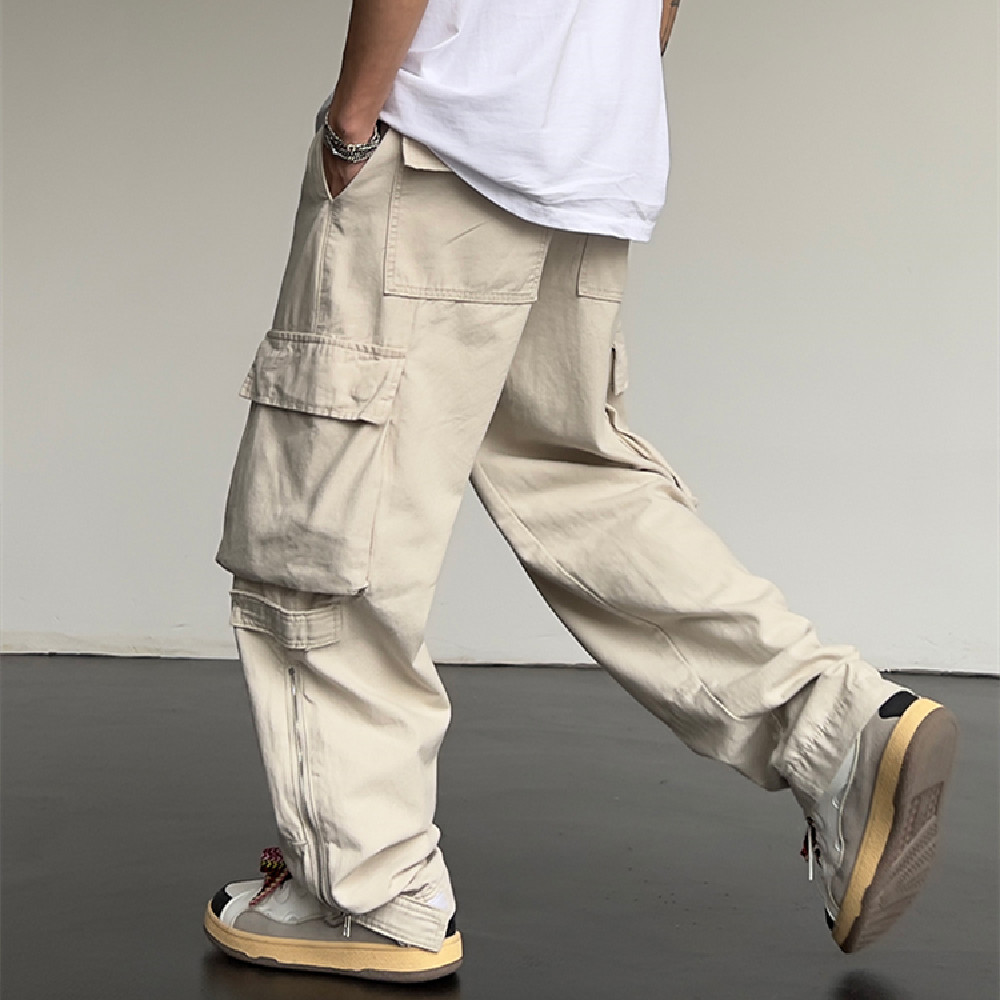 Title 4, Veelzijdige Straight Wide Leg Casual Pants. Com...