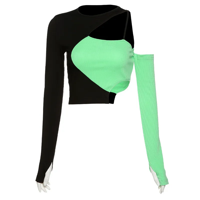 Women's New Slim Fit Long Sleeve T-shirt - Green
