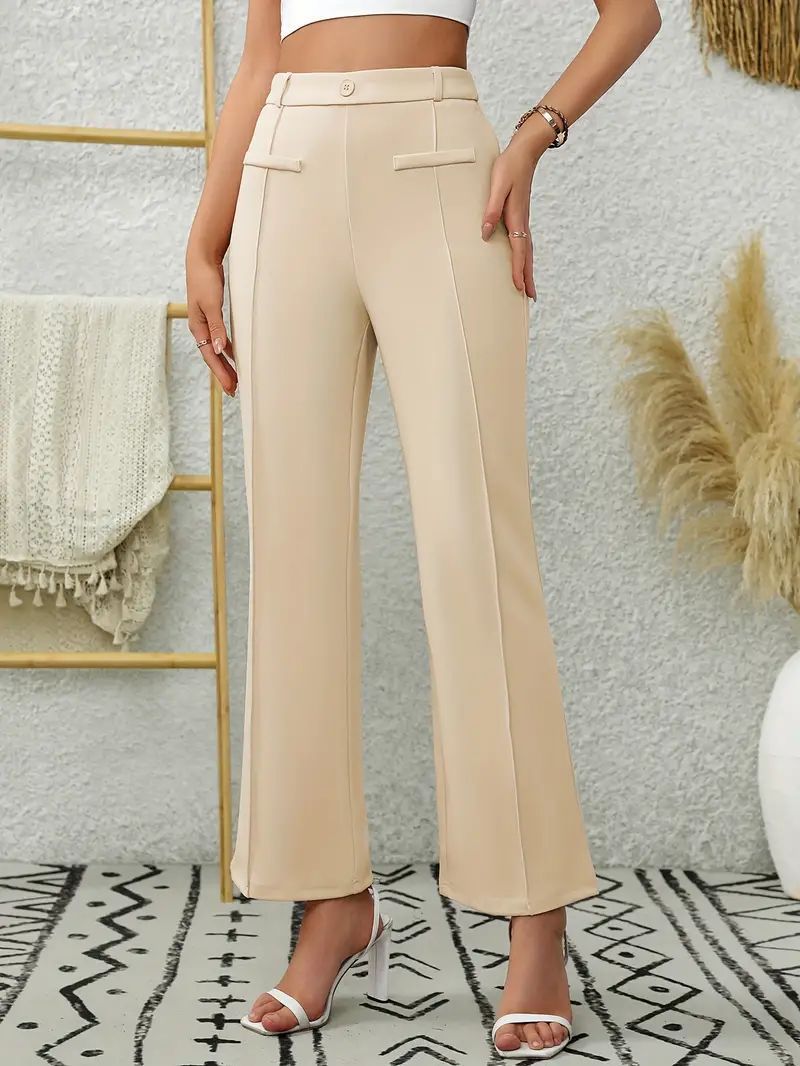 Fashionable Casual Pants, Slim And Loose, Slightly Flared High-waisted Straight-leg Trousers