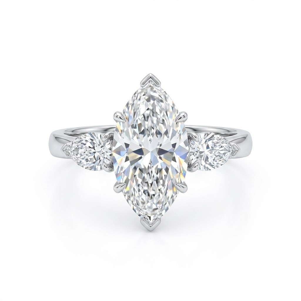 S925 Inel Moissanite din argint placat cu platină pentru femei, 8x16mm 5.0ct D Color VVS1 Three Stone, dimensiune US 5-9, bijuterii 4.2g cu certificat gra și