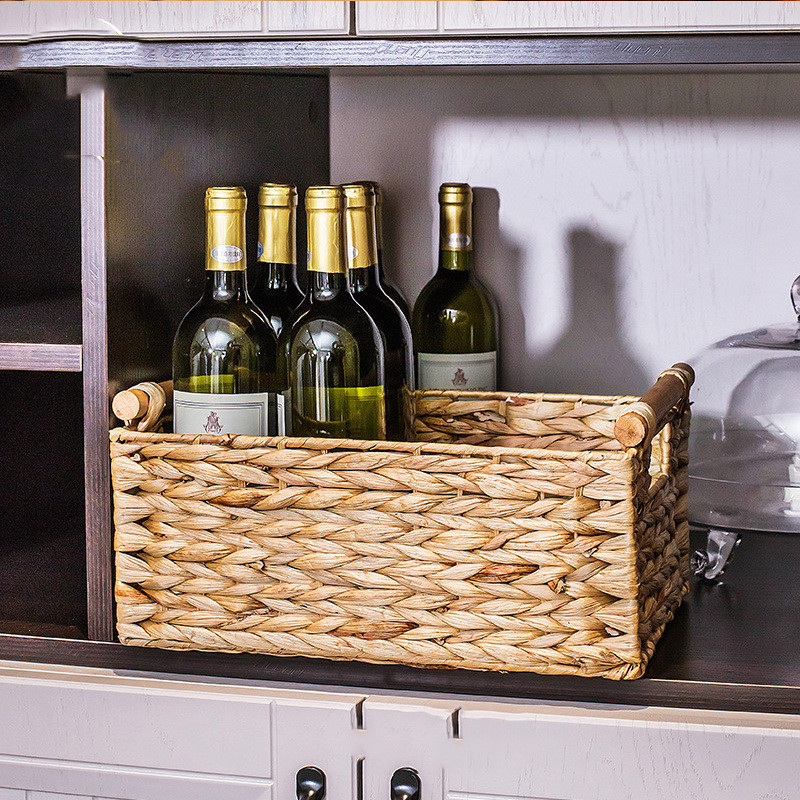 Rattan Storage Basket Organizer Storage Box Straw
