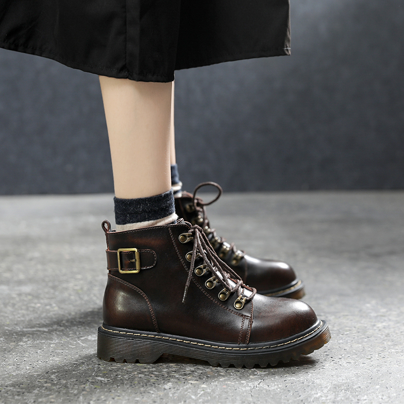 Ladies Handsome Retro Flat Short Boots