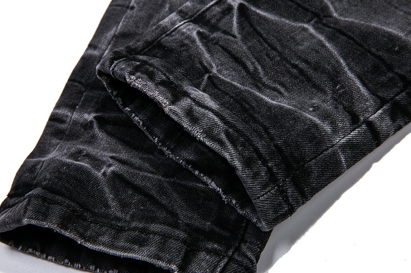 Title 6, Black Punk Wind Pressure Shaft Distressed Jeans...