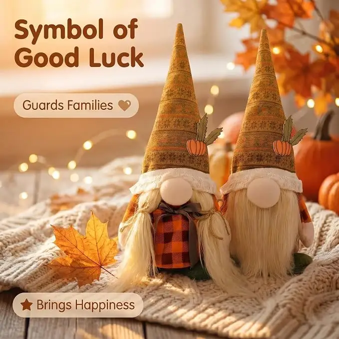 Fall Thanksgiving Pumpkin Gnome Decorations, Cute Seasonal