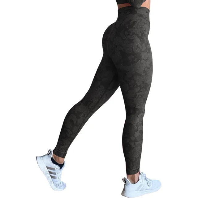 Butt Leggings For Women Push Up Booty Legging Workout Gym Tights Fitness Yoga Pants Black And Gray Camo - Shop at LoveMi