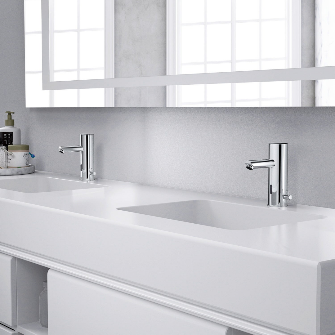 Electronic Infrared Basin Mixer, Hot And Cold Water Automatic Faucet, Chrome Brass, Automatic Bathroom Sink Faucet 7