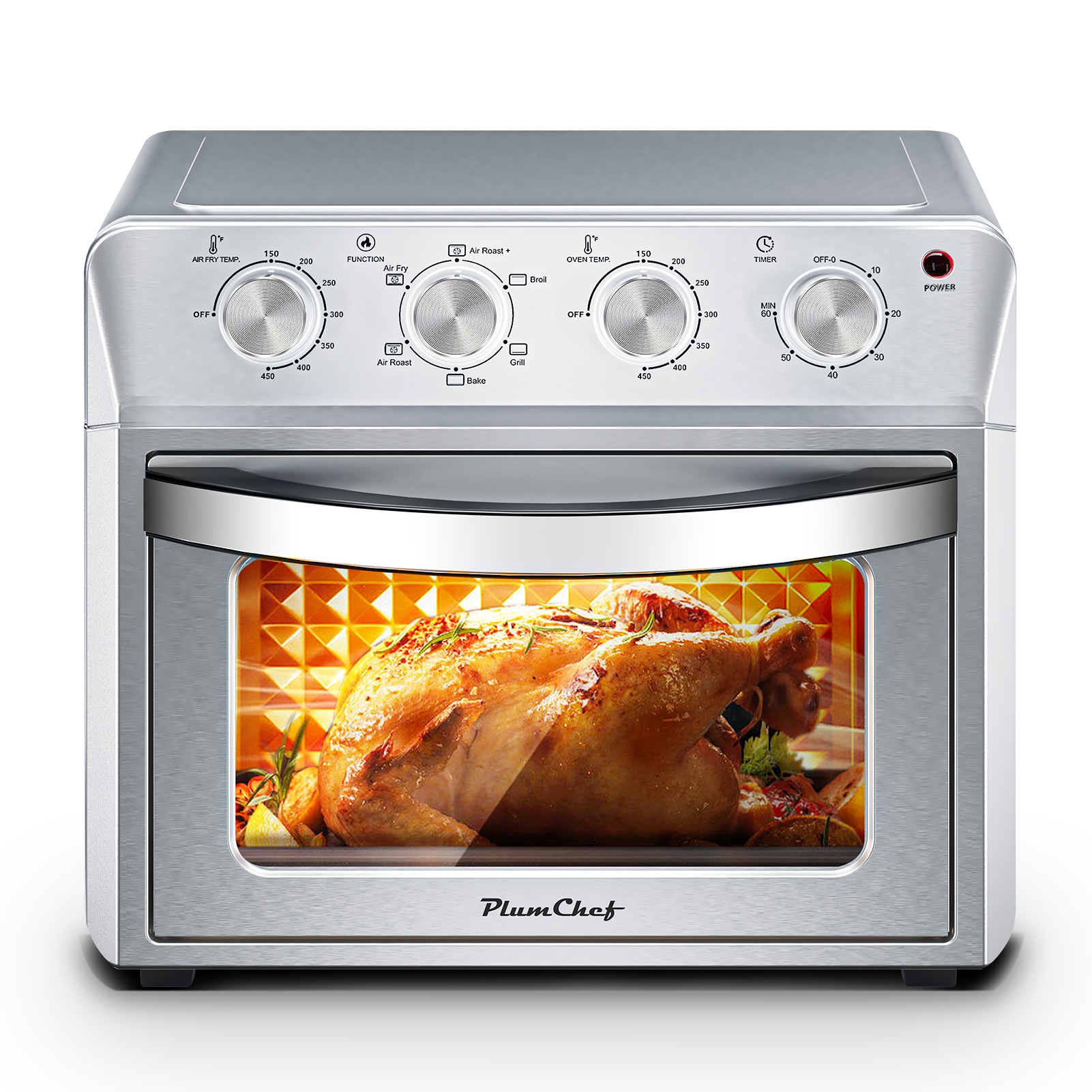 27.5QT 6-in-1 Air Fryer Toaster Oven, 6-Slice, Countertop Convection Oven, Air Frying, Baking, Roasting, Broiling & Grilling, 1600W, Sliver, Amazon Resale Prohibited — foto 2