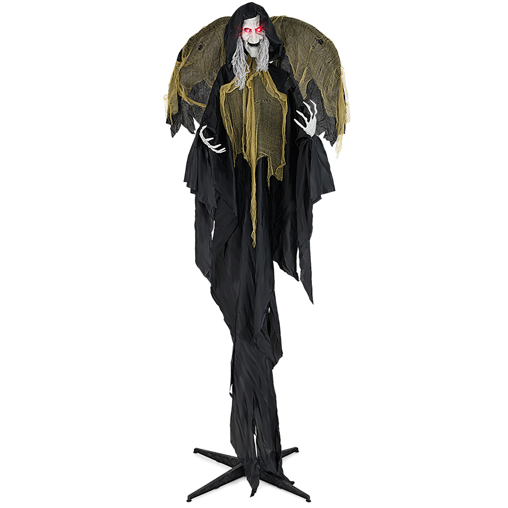 8.2 Ft Halloween Standing Witch With Lighted Eyes And Automatic Wing Movement