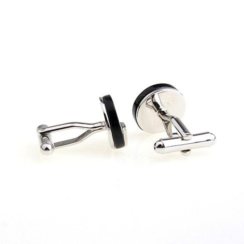 Men's Fashion Round Black Onyx Cufflinks — foto 2