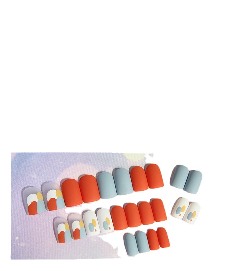 Nail Art Finished Fake Nail Scrub Nail  Patch Wearable