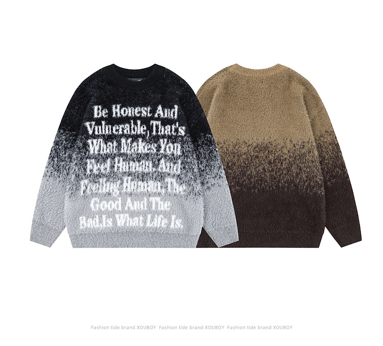 Men's And Women's Same Round Neck Sweater Lazy Knitted