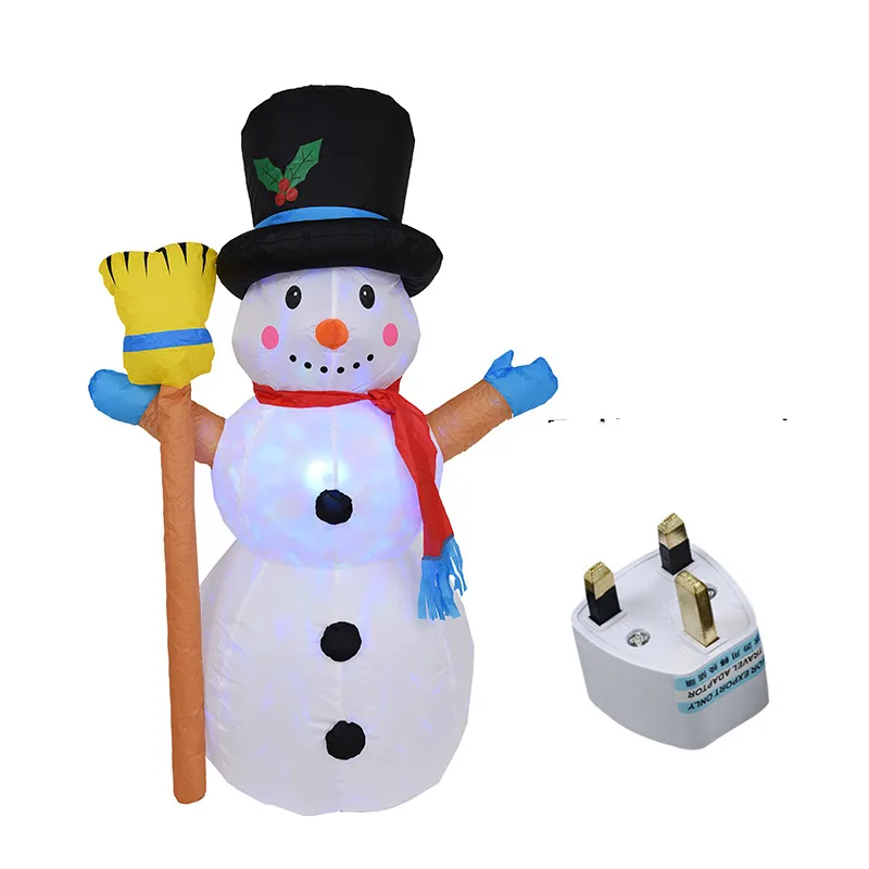 LED Light Inflatable Model Christmas Snowman Colorful Rotate Airblown Dolls Toys For Holiday Household Party Accessory - Uk