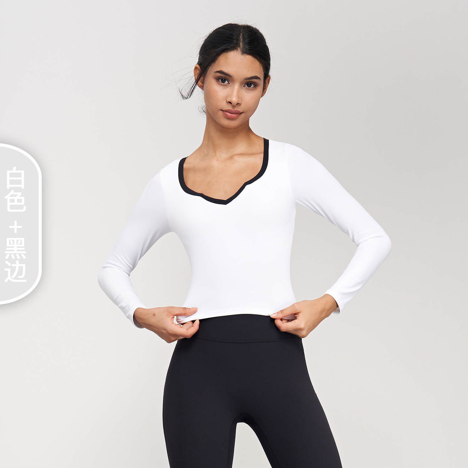 Title 5, Abbigliamento da yoga con scollo a V, colore ca...