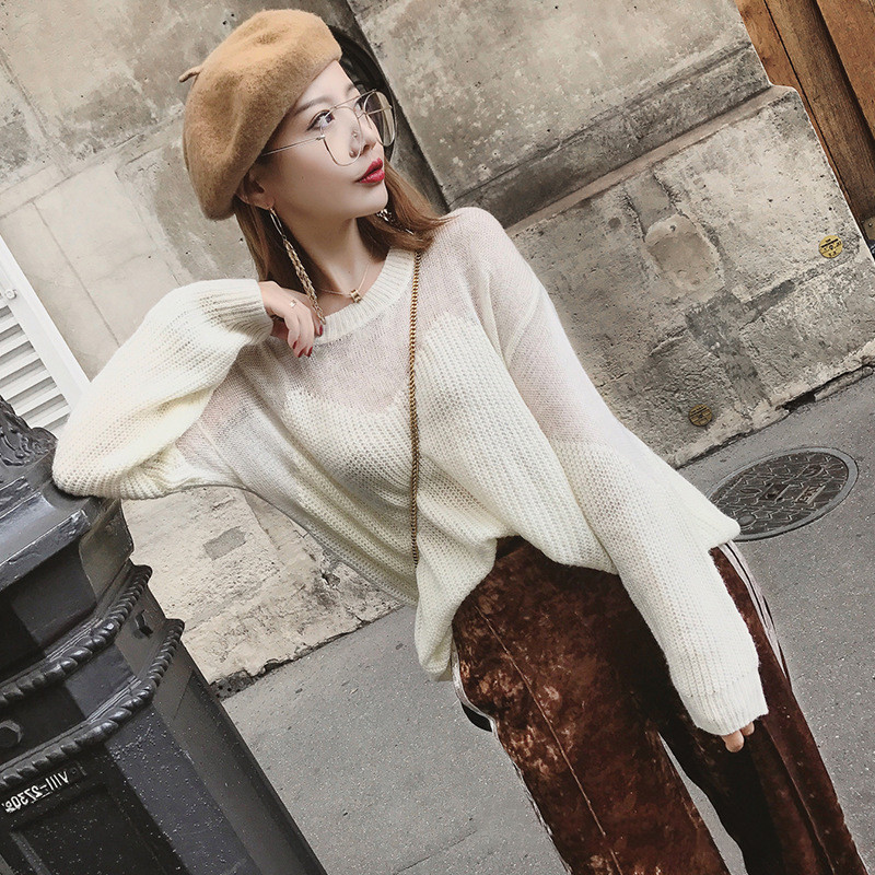 Round Neck Long Sleeve Bottoming Shirt Loose Women