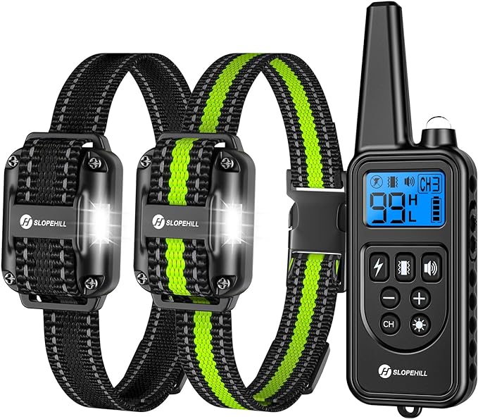 For 2 Dogs  Dog Training Collar Remote Control Anti Bark Vibration Pet Obedience Safe