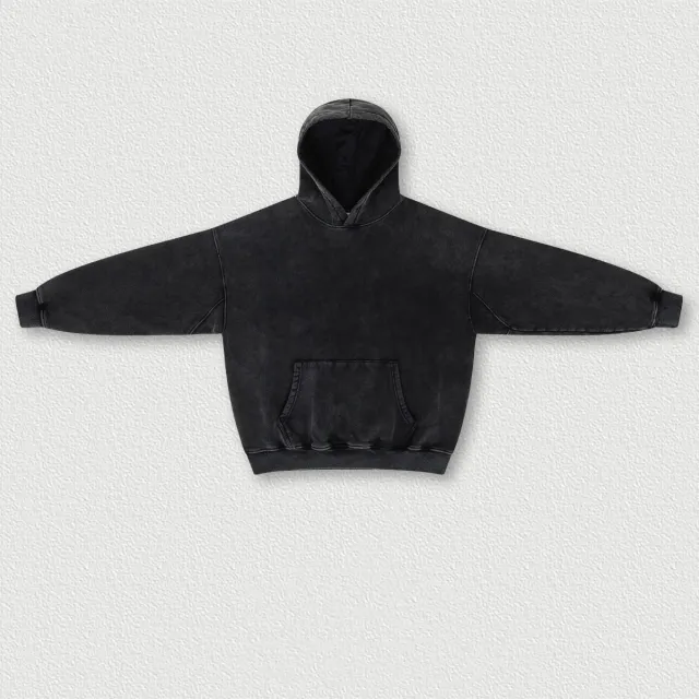 Autumn And Winter Washed And Worn Padded Hooded Sweatshirt Fried Snowflake - Shop at LoveMi