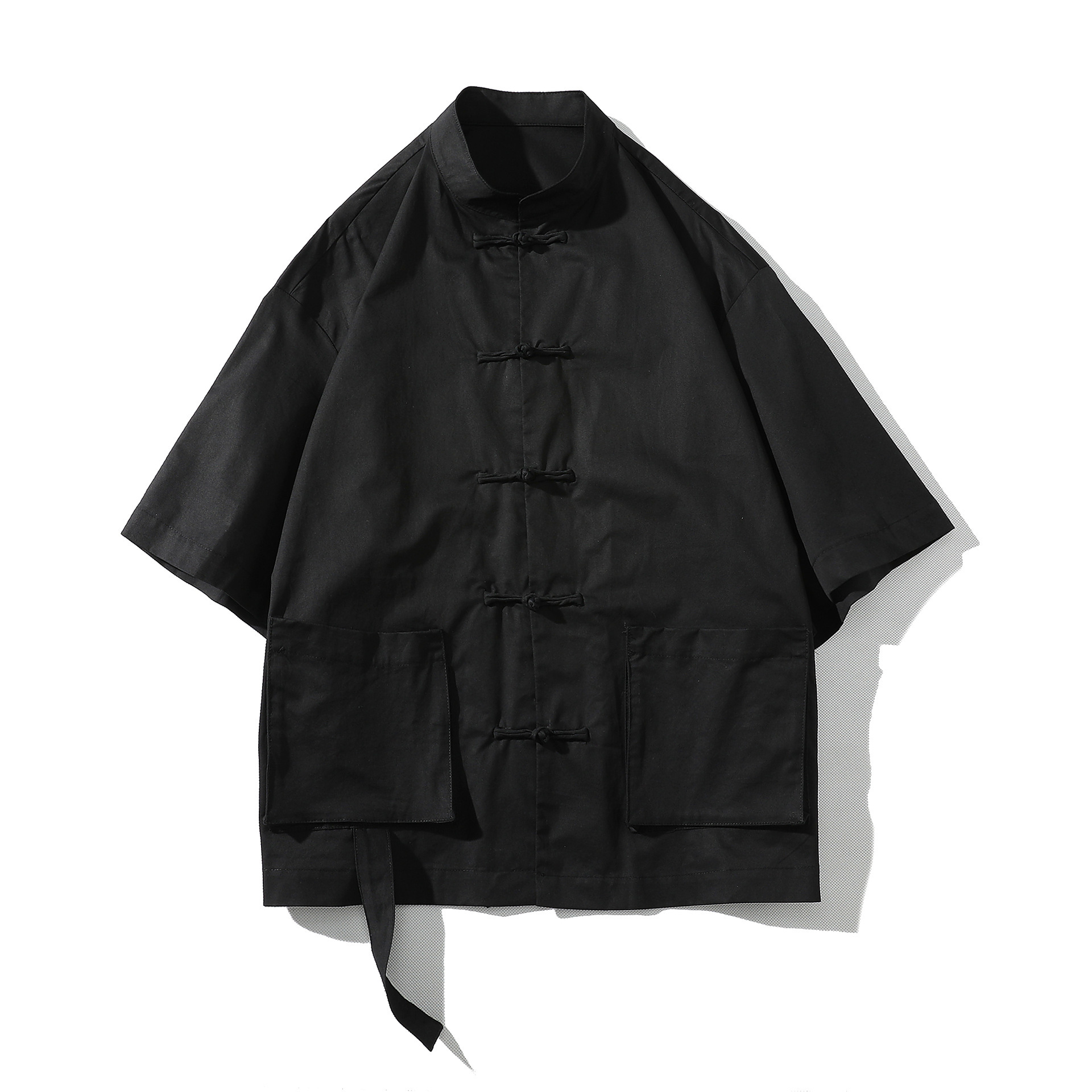 Chinese Style Short-sleeved Disc Button Plus Size Shirt