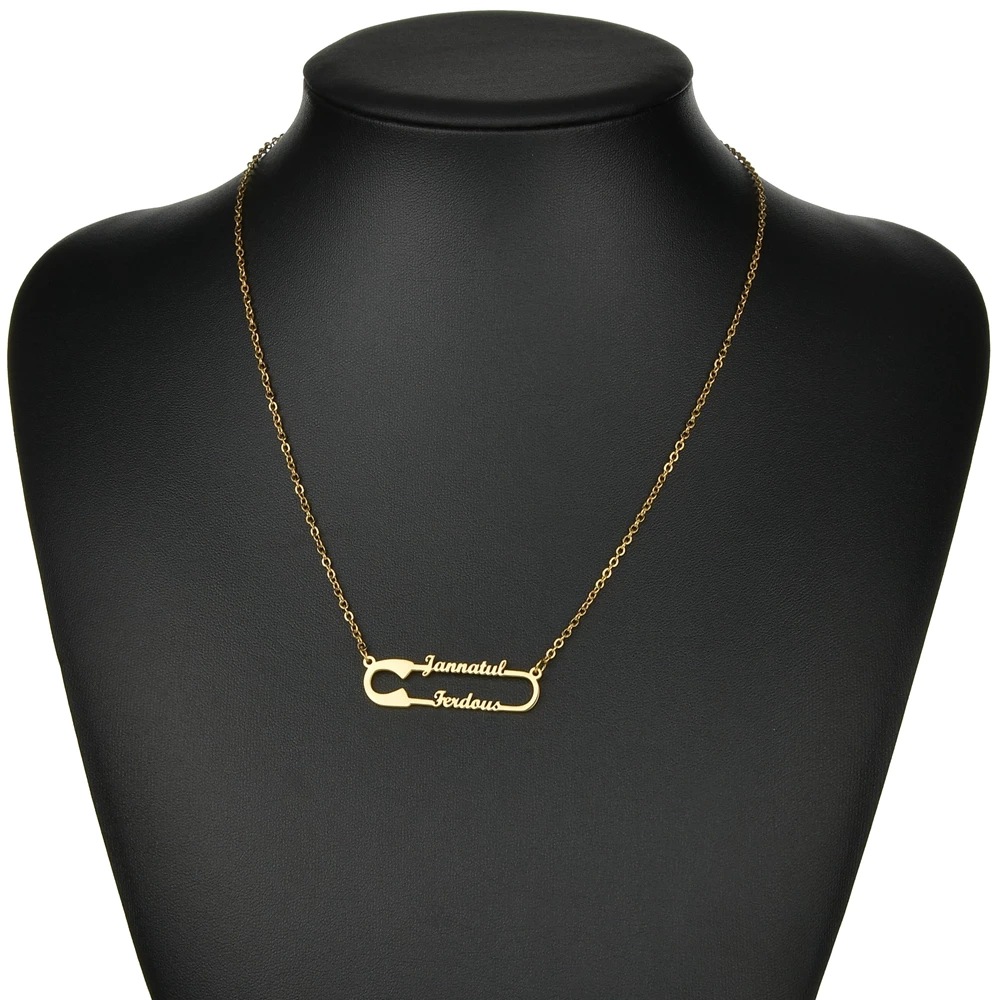 Women's Stainless Steel Name Pin Necklace