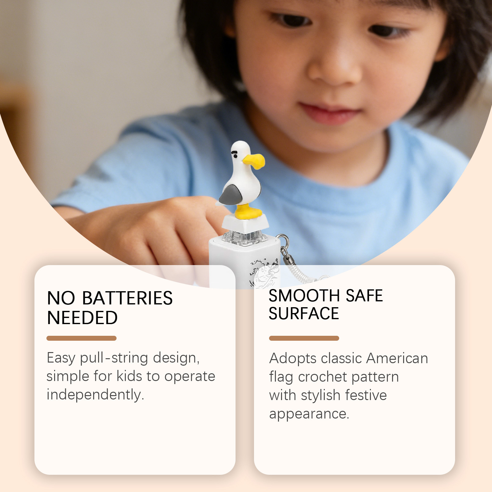 DOWMOO Mine Decompression Sound Rechargeable Keychain With Fingertip Clicker Interactive Stress Relief Toy 3