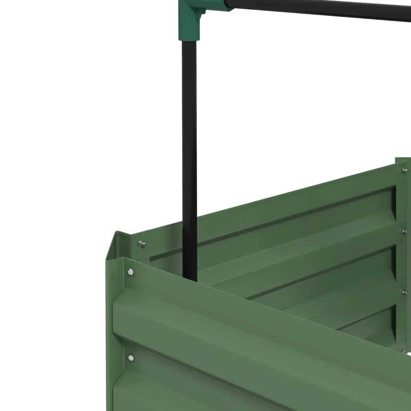 Raised Garden Bed With Tomato Cage For Climbing Vines, Green