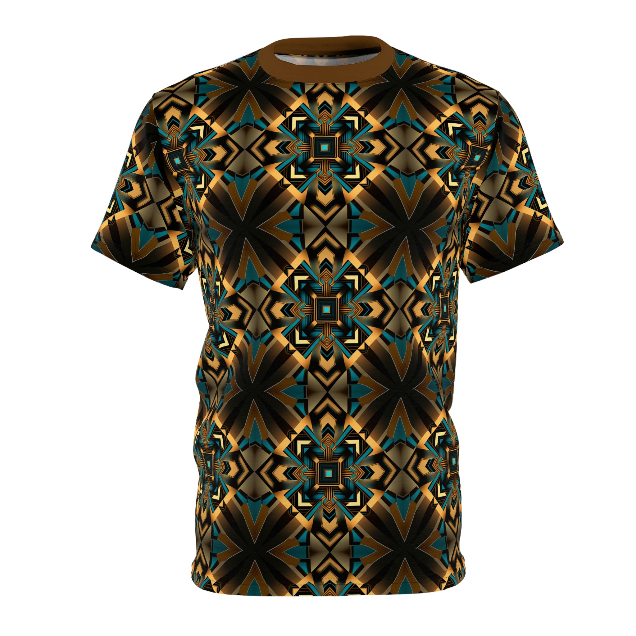 Title 2, 3D-geprinte korte mouwen shirt met geometrisch ...