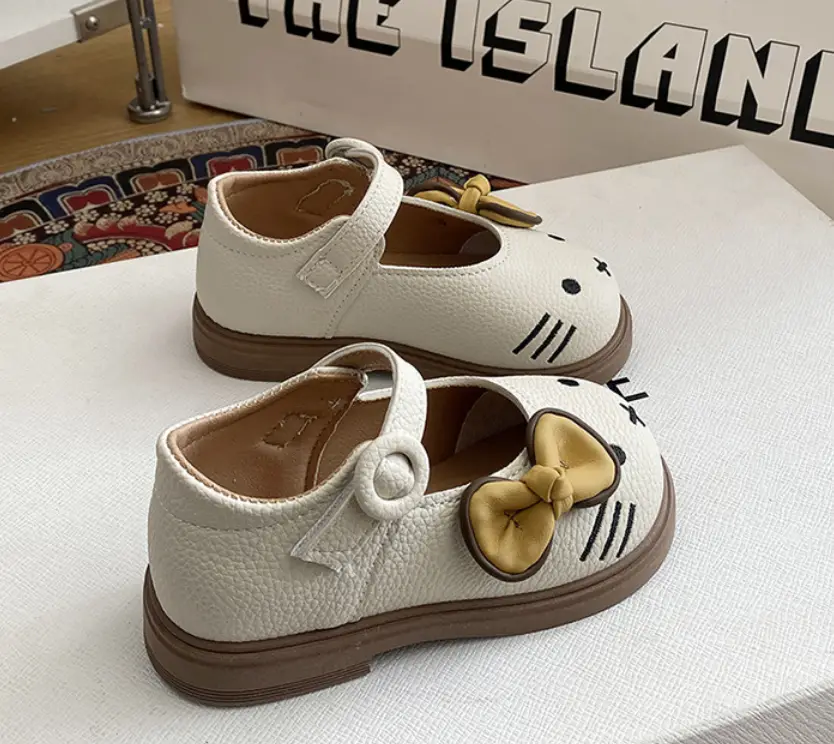 New Spring & Autumn Cartoon Princess Shoes For Girls, Cute Flats For Kids, Soft Sole Leather Shoes For Toddlers & Little Girls