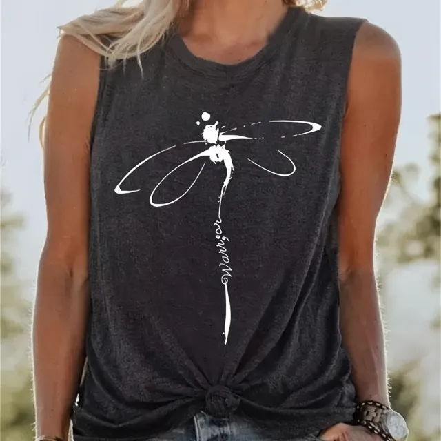 Women's Printed Sleeveless T shirt Black - Shop at LoveMi