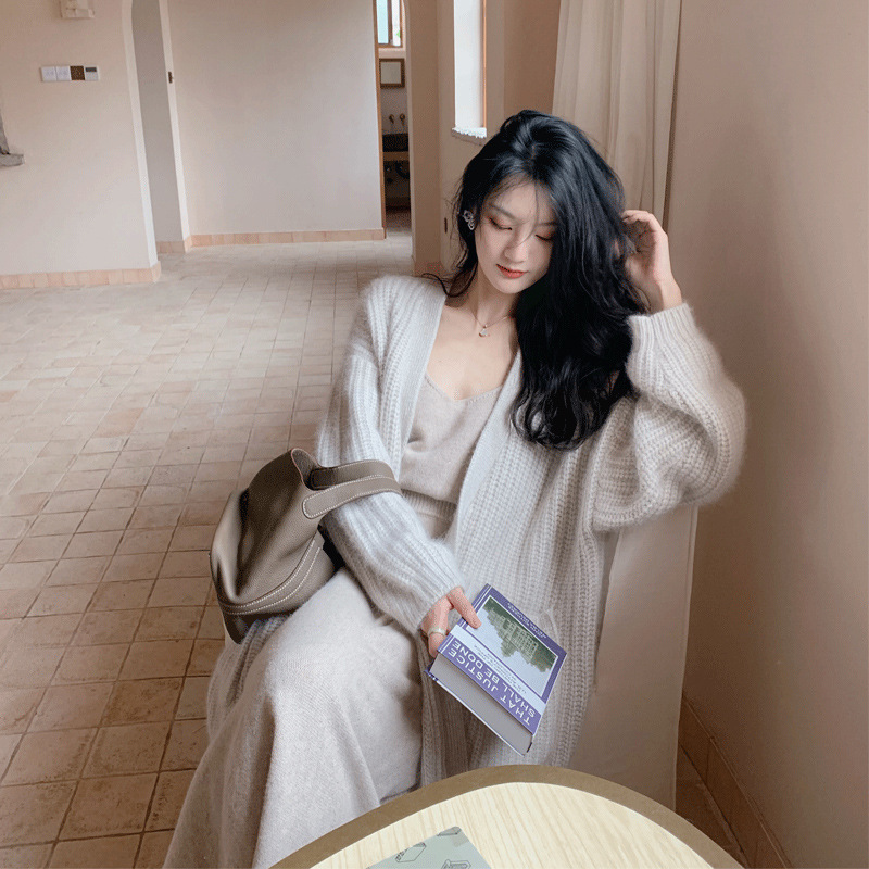 Women's Mid-length All-match Thick Knitted Cardigan