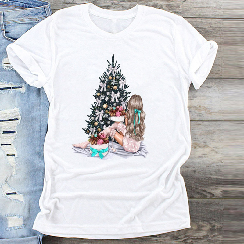 Christmas Short-sleeved Round Neck Girlfriends Outfit