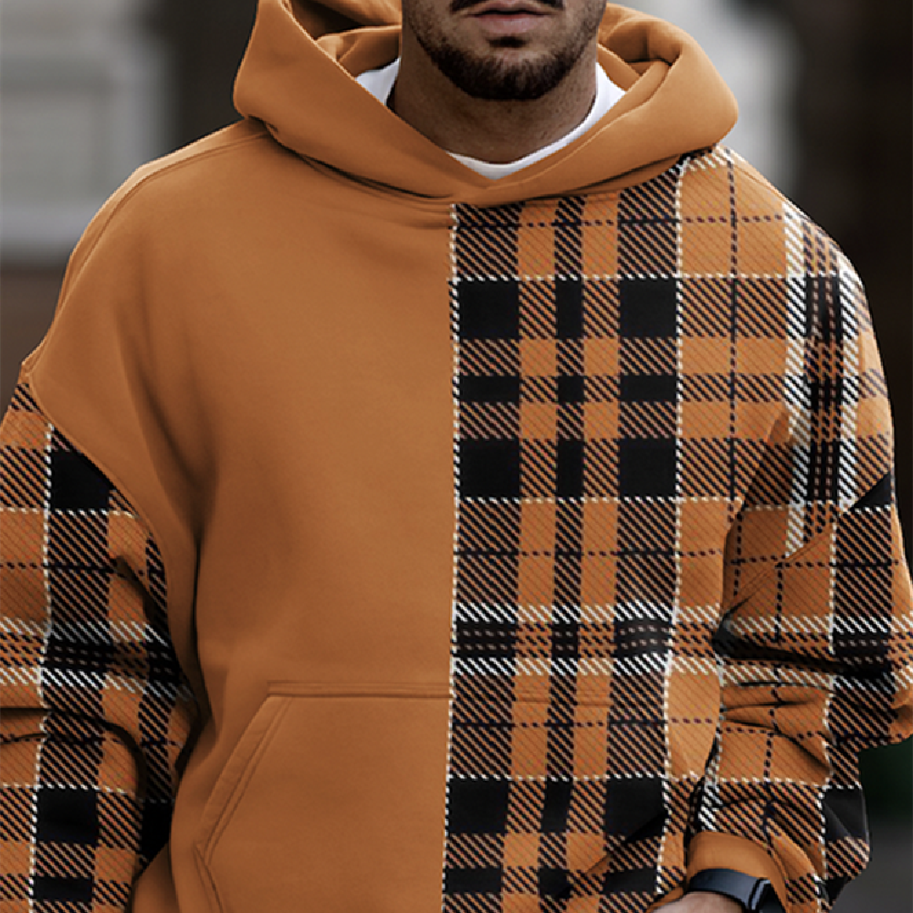 Men's Casual Fashion Trendy Plaid Print Sweatshirt