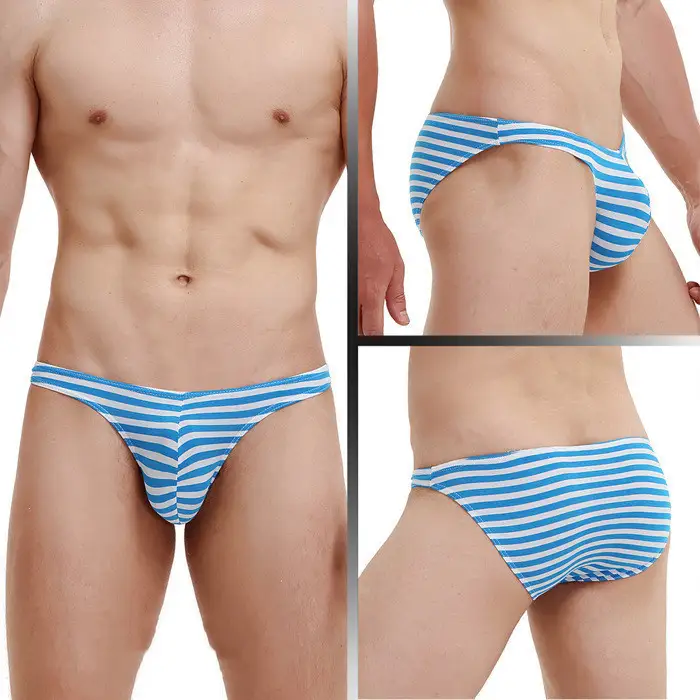 European And American Men's Low Waist Sexy Fashion Striped Briefs