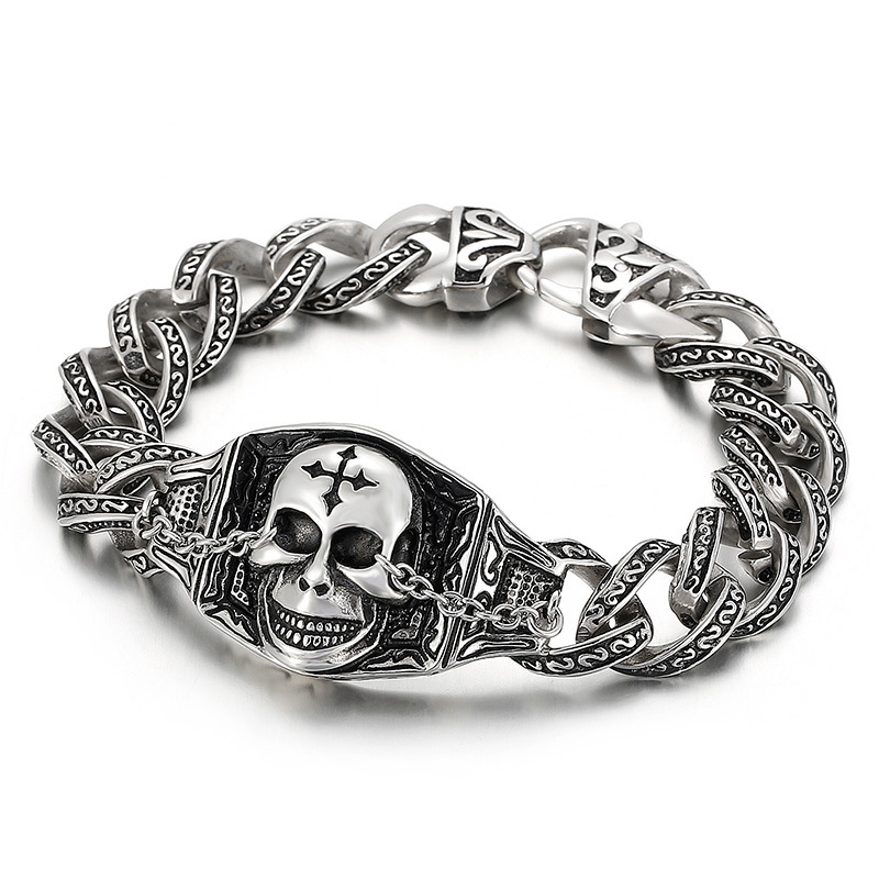 Title 2, Retro Stainless Steel Bracelet, featuring old c...