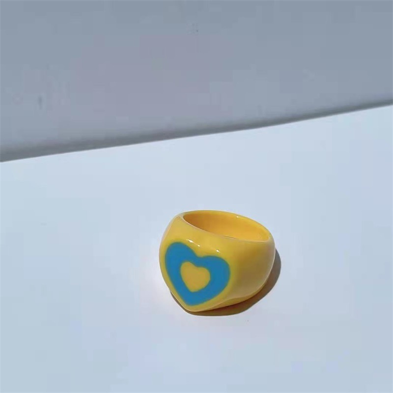 Title 5, Love Heart Peach Resin Ring Maiden Heart