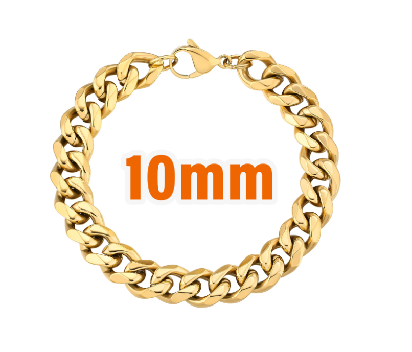 Title 1, Bracelet Cubain Homme en Acier Titane 10mm, Six...