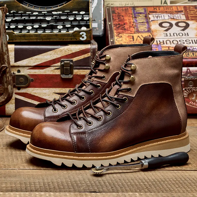 Fashionable Temperament Leather Retro British Cowhide Men's Boots